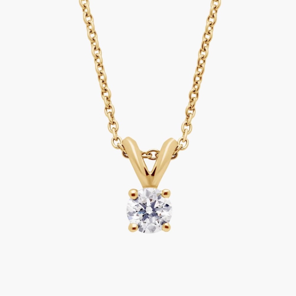 Blue Nile Diamond Solitaire Pendant In 14k Yellow Gold (1/3 Ct. Tw.)